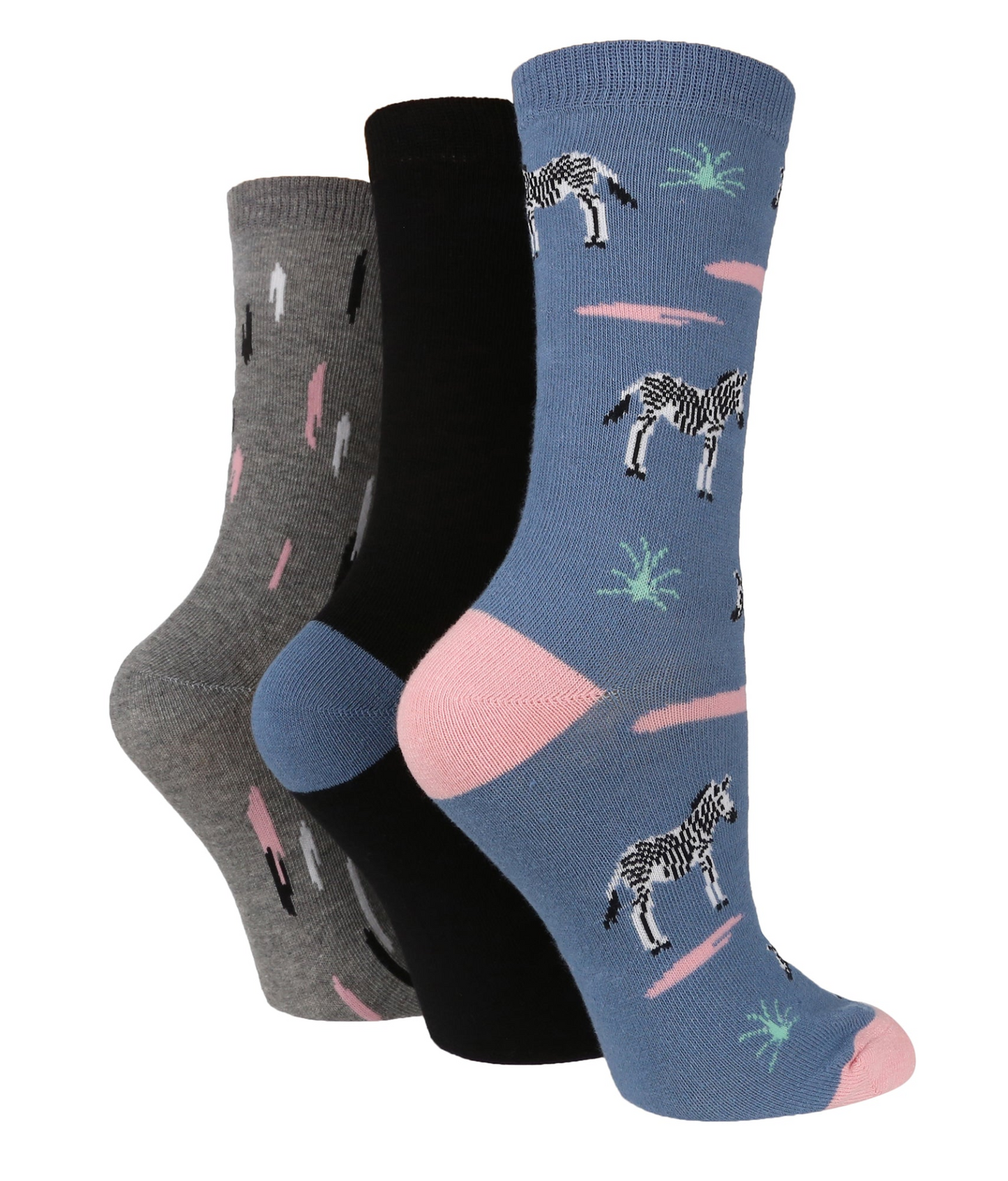 3 Pairs Ladies Cotton Socks | Animals