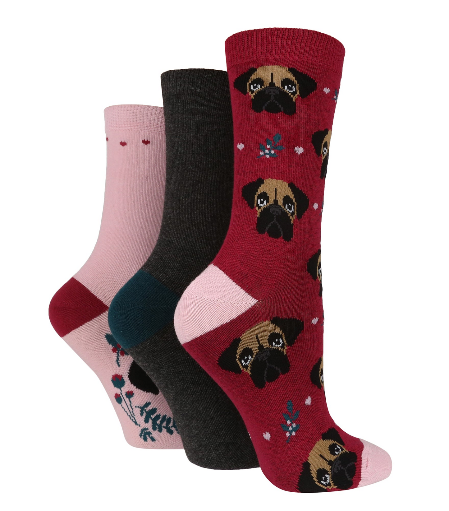 3 Pairs Ladies Cotton Socks | Animals