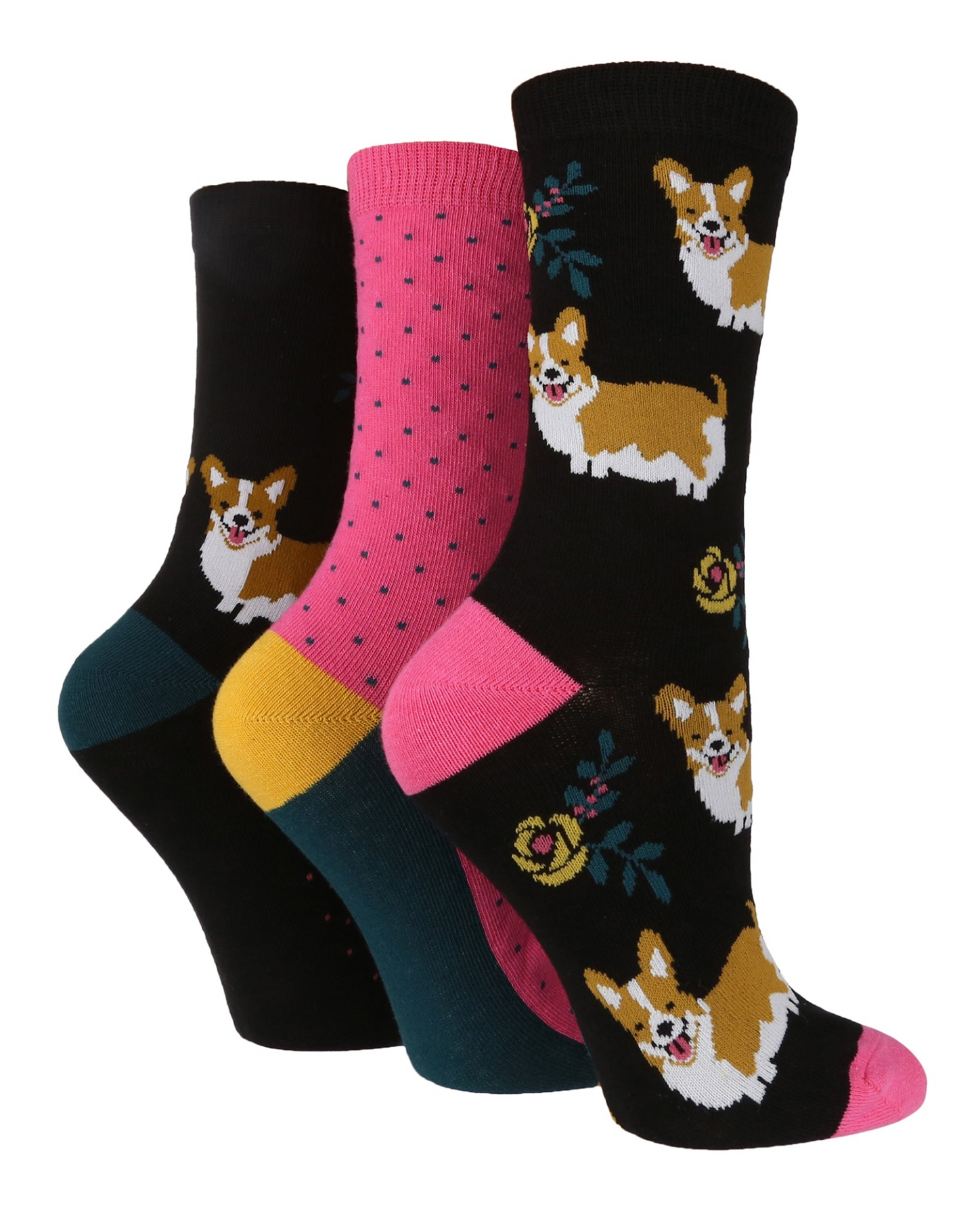 3 Pairs Ladies Cotton Socks | Animals