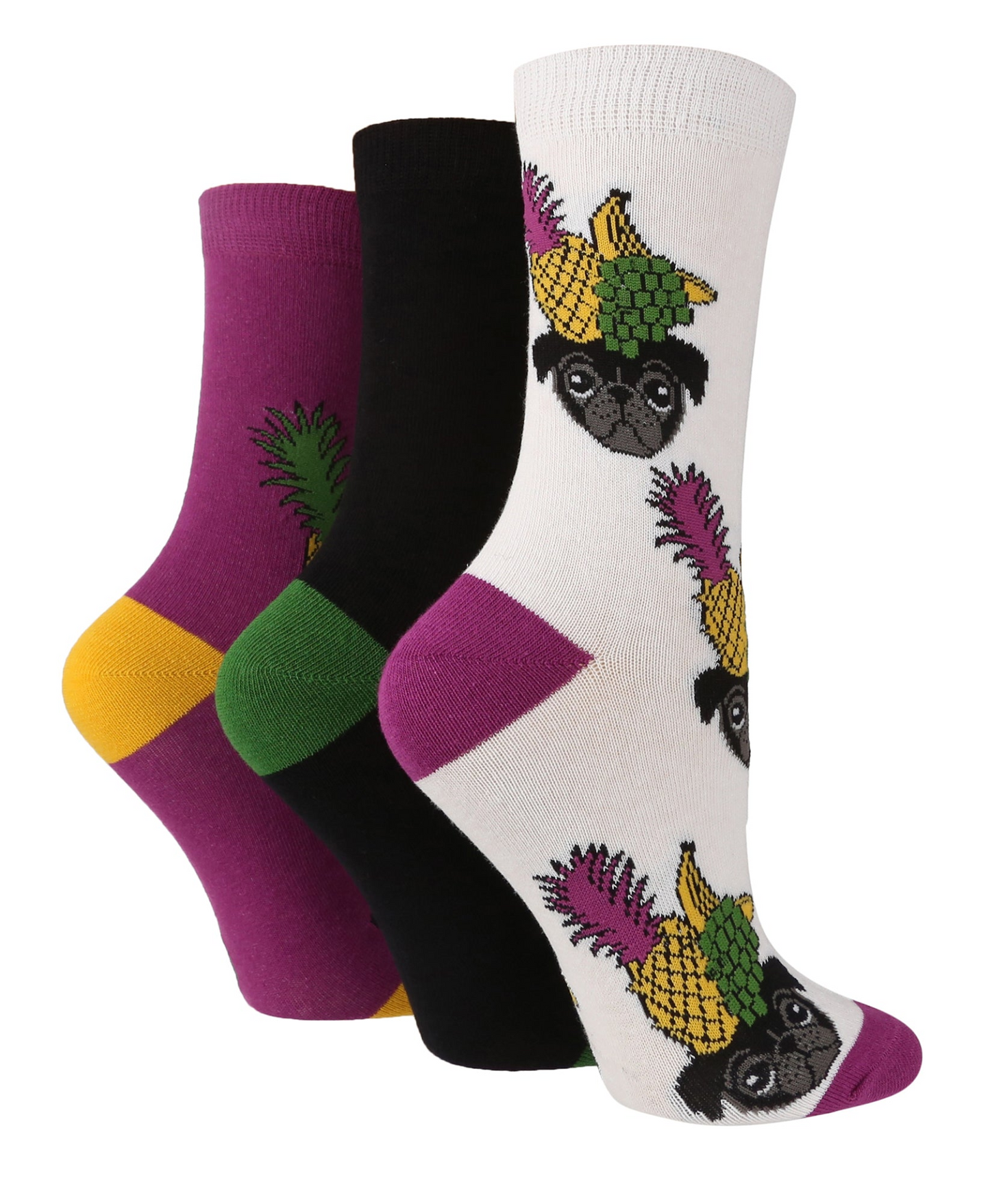 3 Pairs Ladies Cotton Socks | Animals