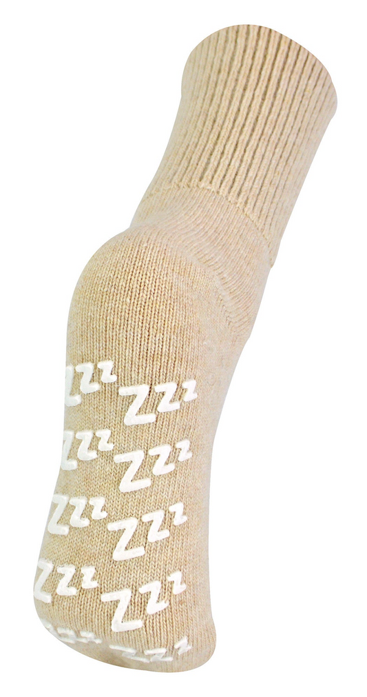 Ladies Cashmere Wool Slipper Socks with Zzz Grips