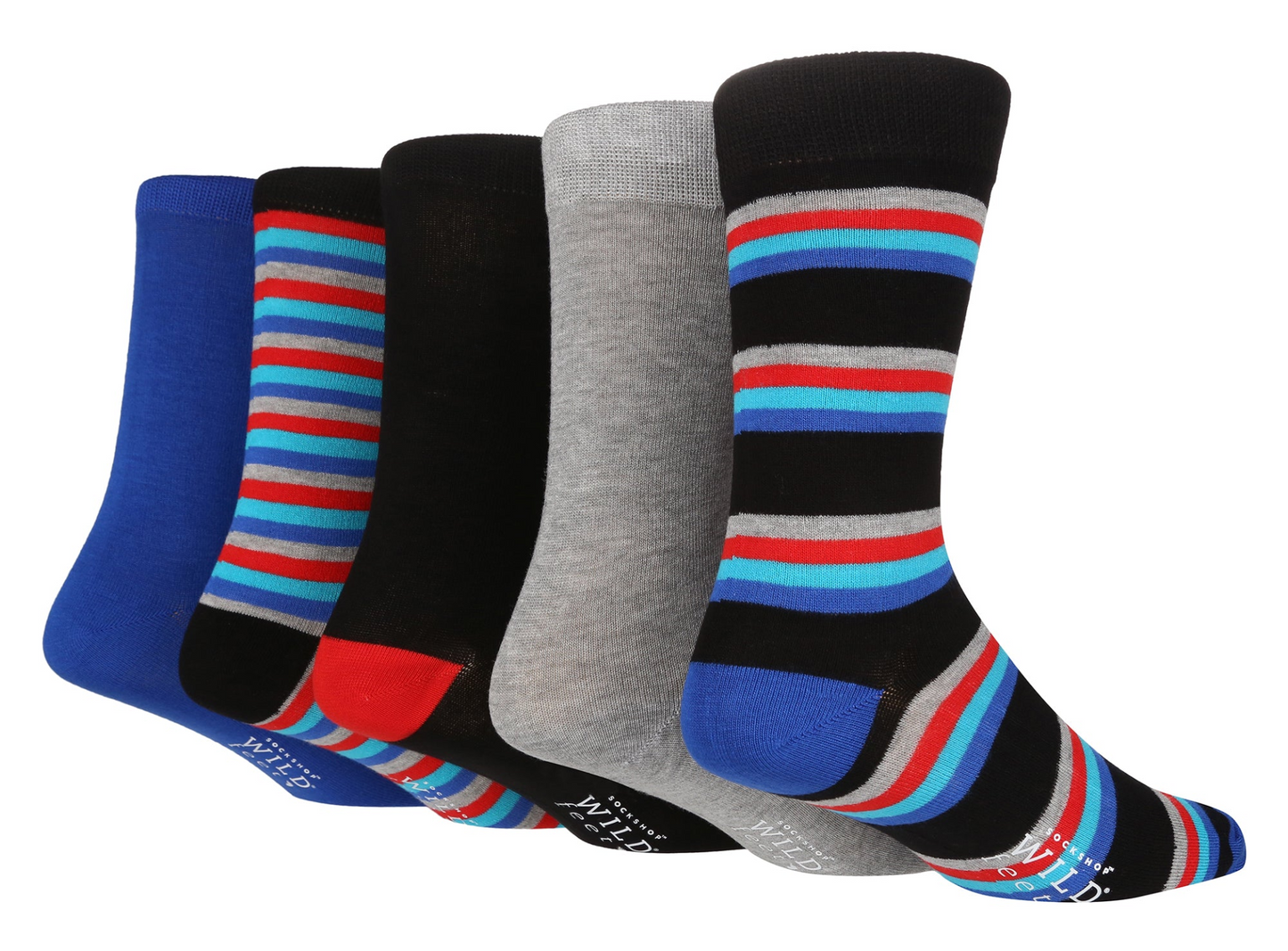 5 Pairs Mens Bamboo Socks | Patterned