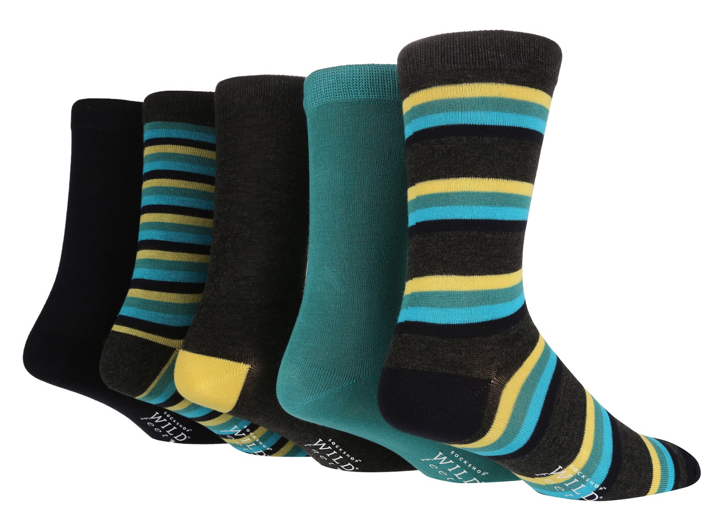 5 Pairs Mens Bamboo Socks | Patterned