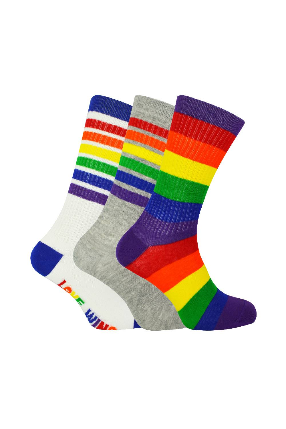 3 Pairs Mens Novelty Gay Pride Rainbow Socks