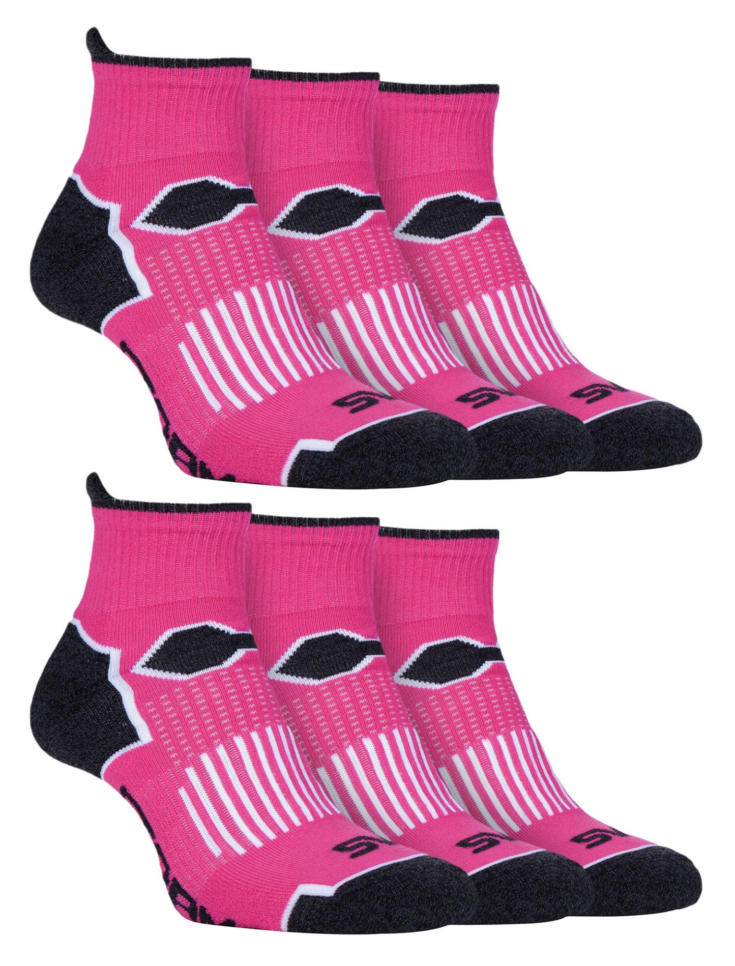 6 Pack Ladies Ankle Sports Socks with Arch Support