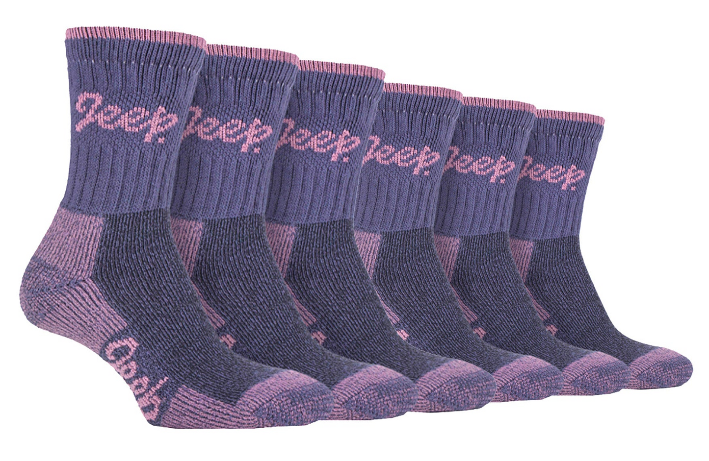 6 Pair Ladies Cotton Breathable Hiking Socks