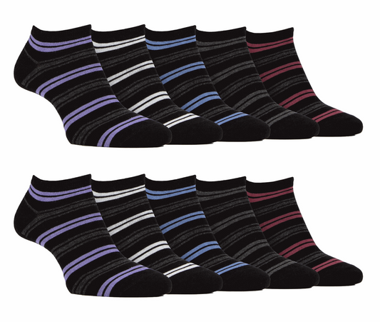 10 Pack Mens Bamboo Trainer Socks