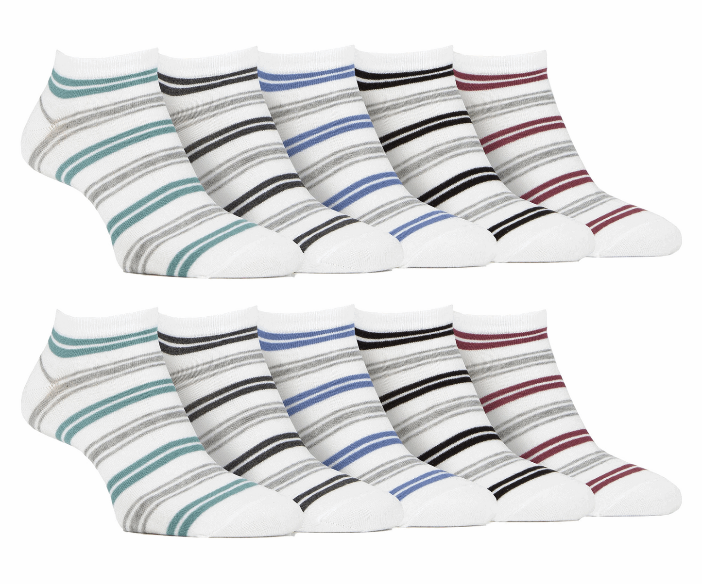 10 Pack Mens Bamboo Trainer Socks