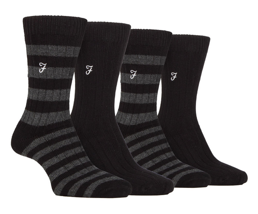 4 PK Bamboo Striped Boot Socks