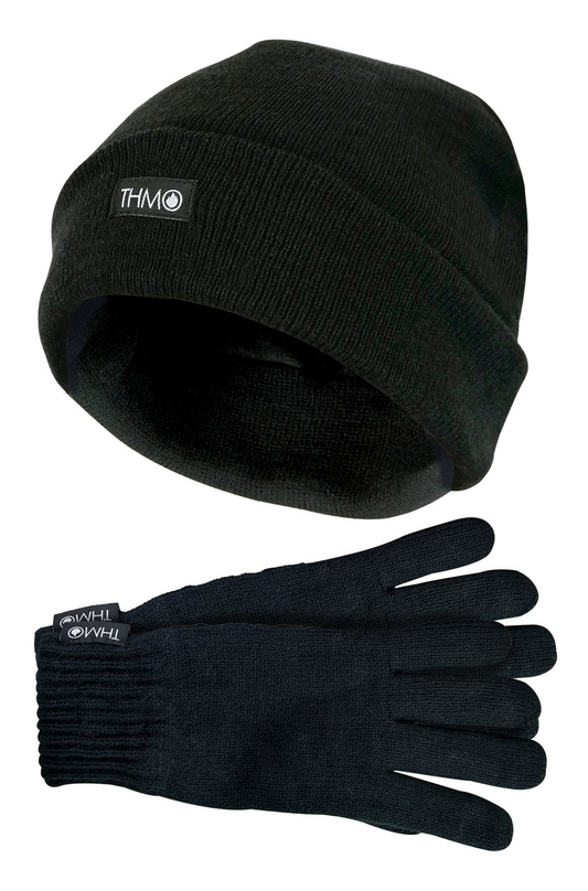 Mens Thinsulate Knited Hat and Gloves Set