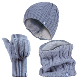 Womens Hat, Neck Warmer Gloves set