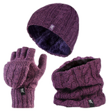 Womens Hat, Neck Warmer Gloves set