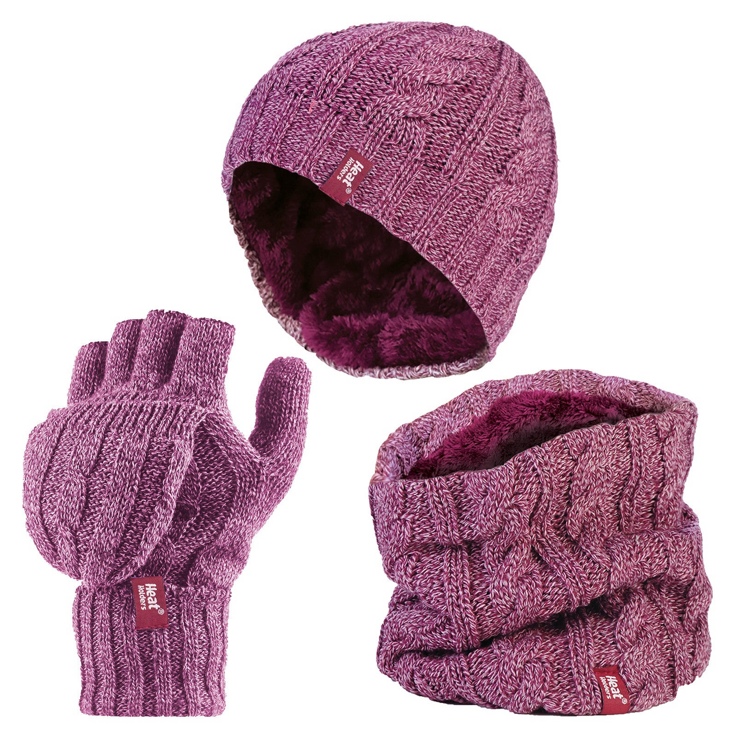 Womens Hat, Neck Warmer Gloves set