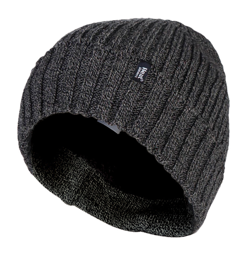 Mens Rib Turn Over Thermal Beanie Hat