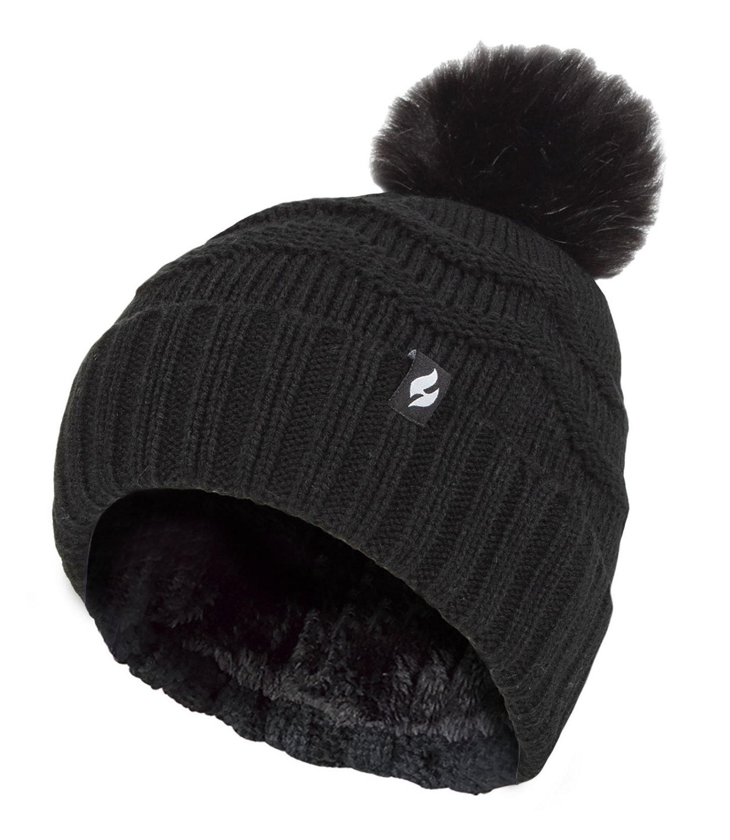 Ladies Winter Fur Pom Pom Beanie Hat