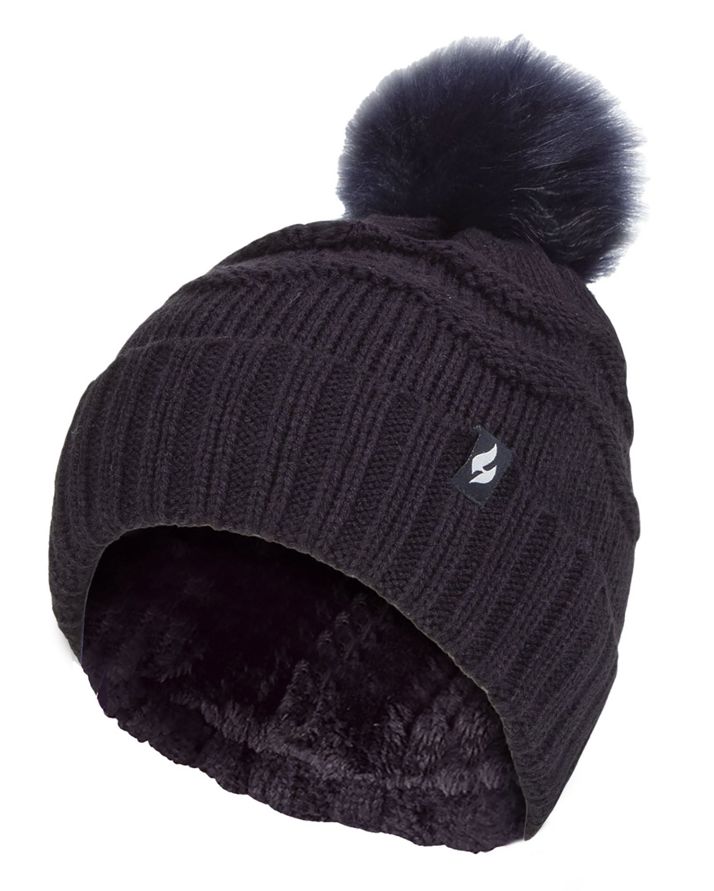 Ladies Winter Fur Pom Pom Beanie Hat