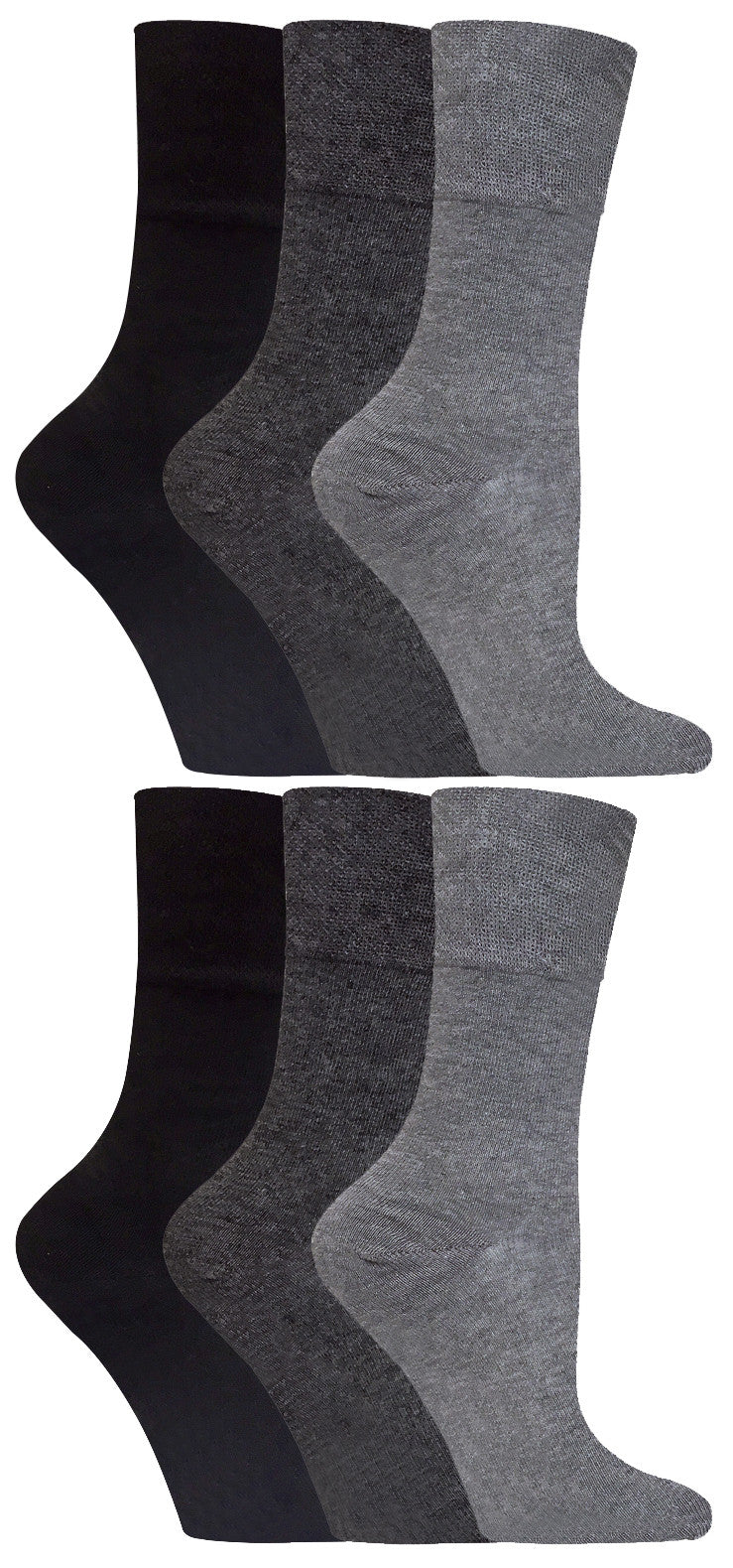 6 Pairs of Ladies Diabetic Sock