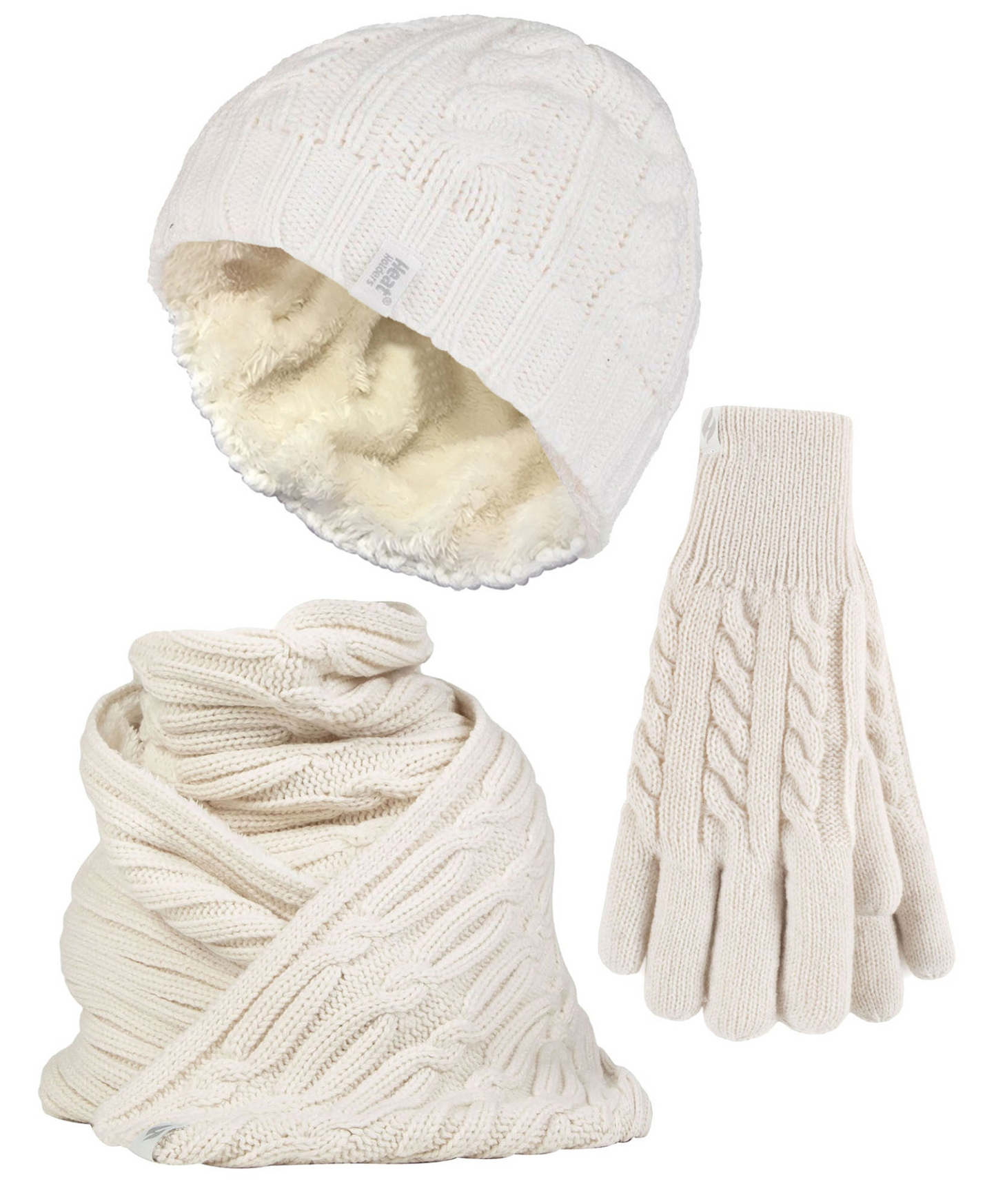 Ladies Knitted Hat Glove & Scarf Set