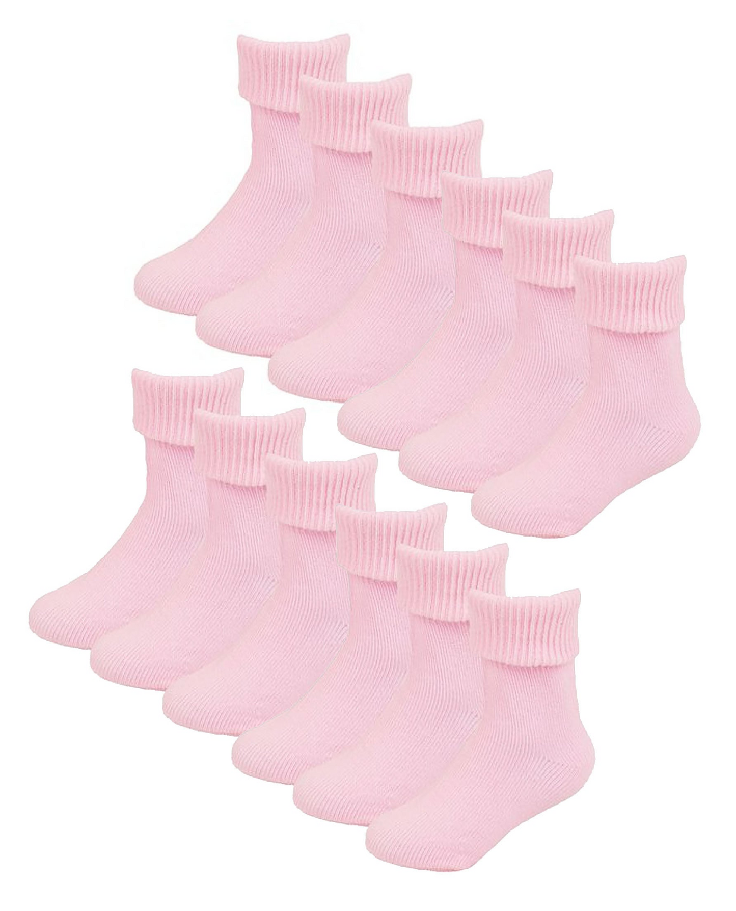 6 Pack Baby Cotton Turn Over Top Socks