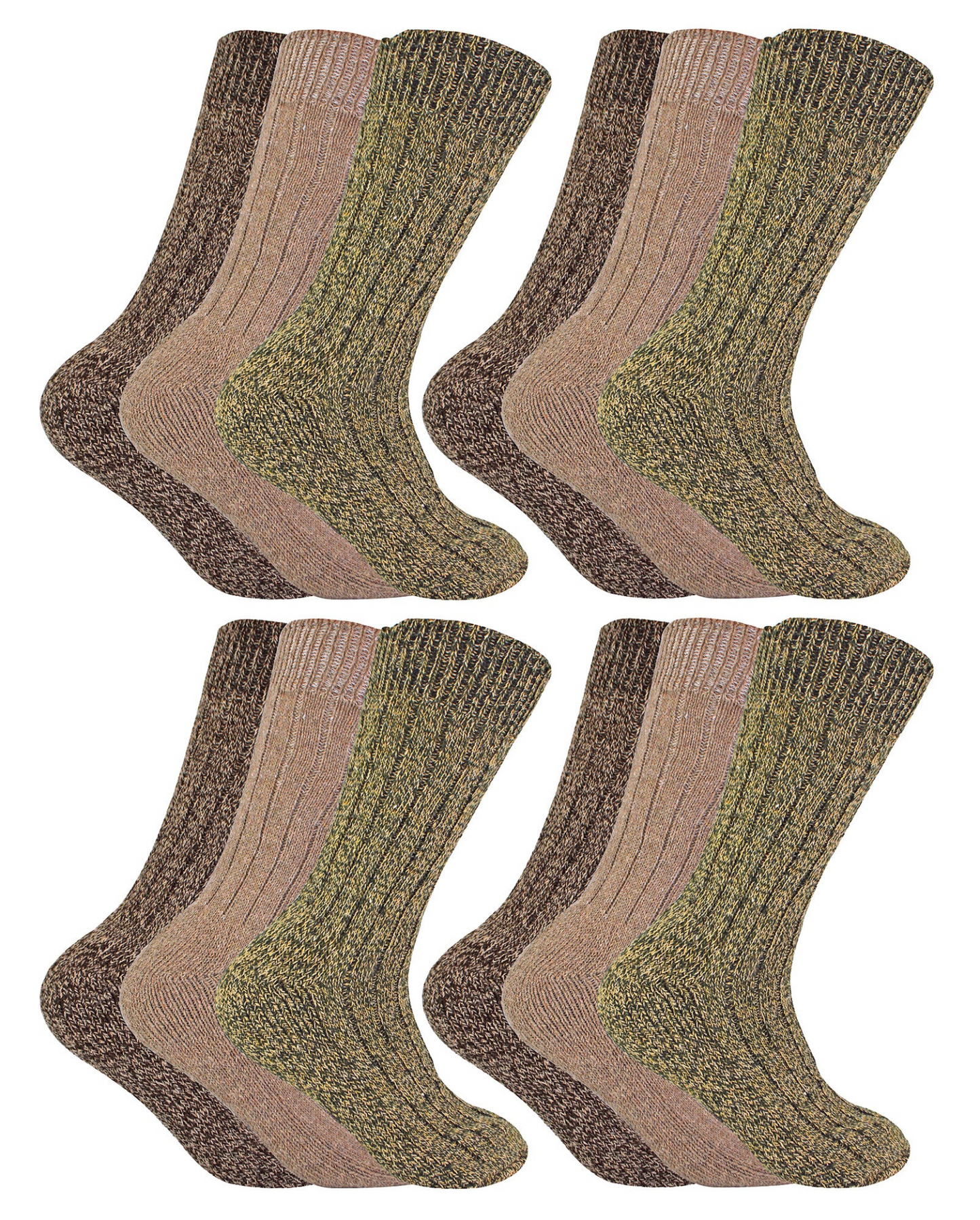 12 Pairs Mens Wool Boot Socks