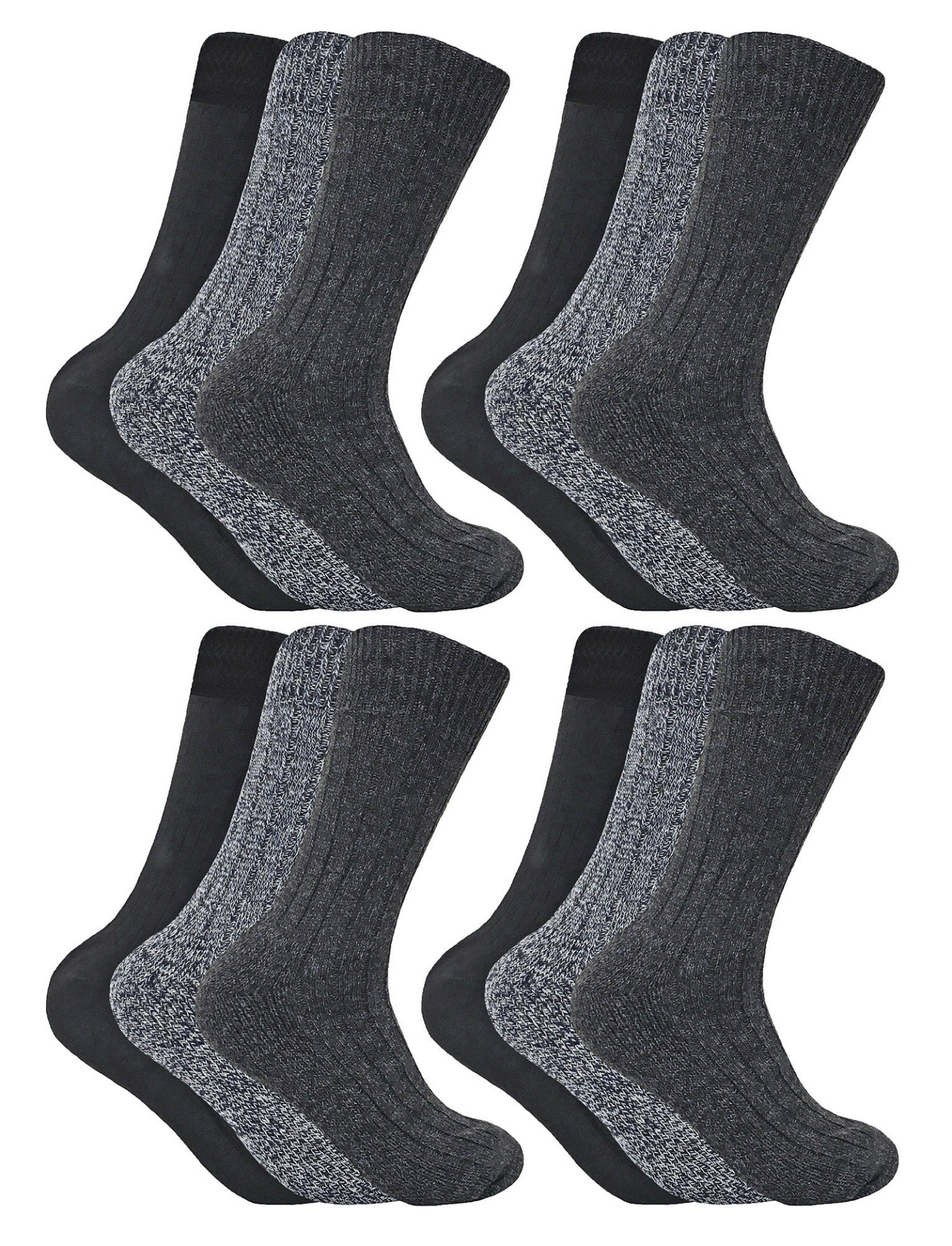 12 Pairs Mens Wool Boot Socks