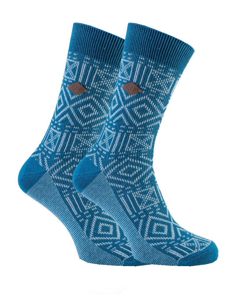 2 Pack Mens Aztec Patterned Dress Sock