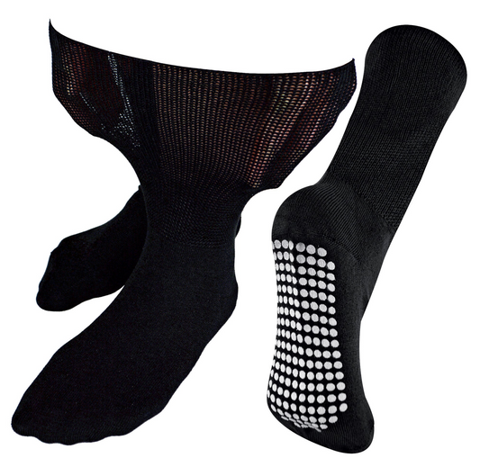 Extra Wide Oedema Socks with Grips