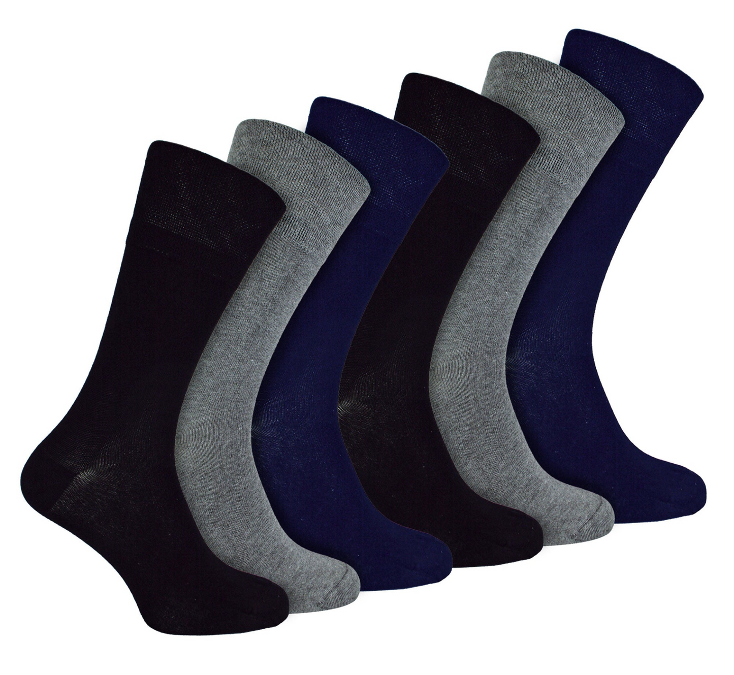 6 Pack Mens Diabetic Seamless Bamboo Socks