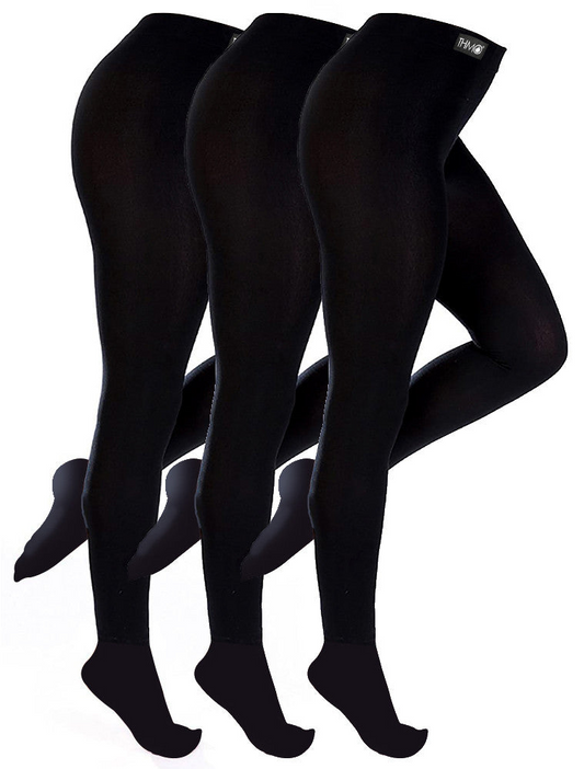 3 Pack Ladies Fleece Lined Thermal Tights