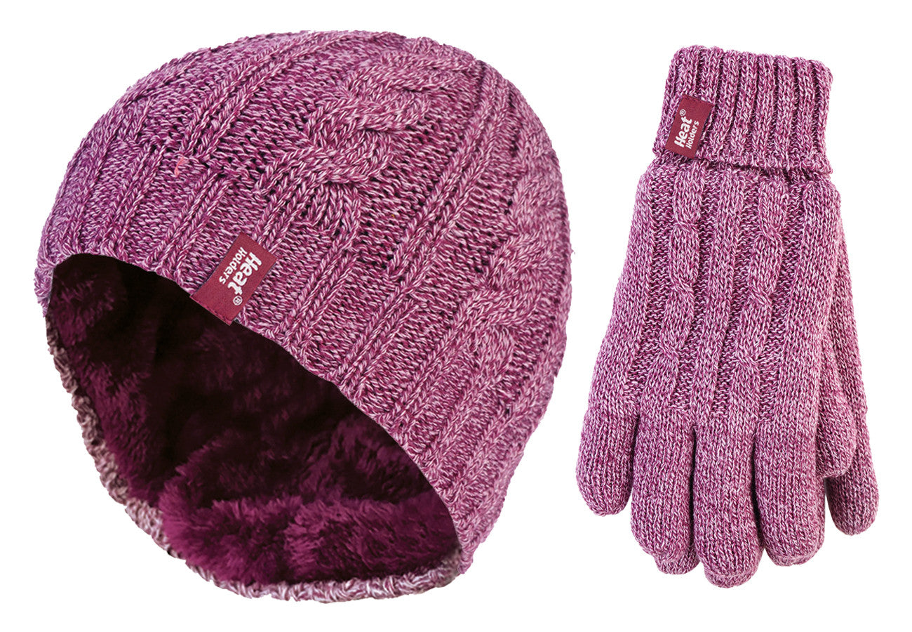 Ladies Hat & Gloves Set for Winter