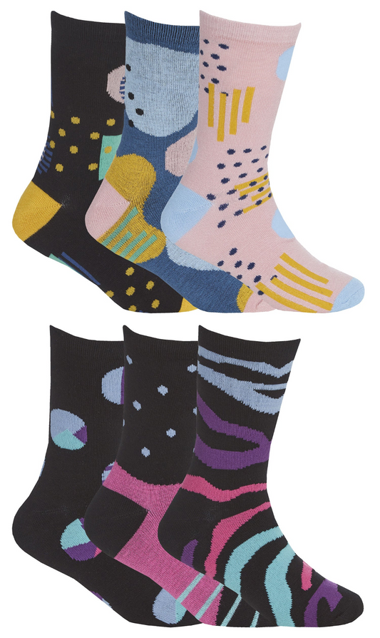 12 Pairs Girls Soft Bamboo Cute Design Socks