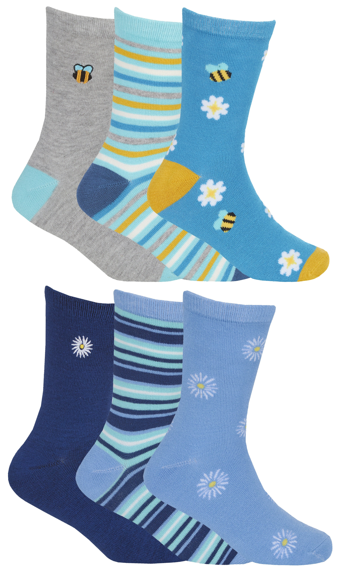 12 Pairs Girls Soft Bamboo Cute Design Socks