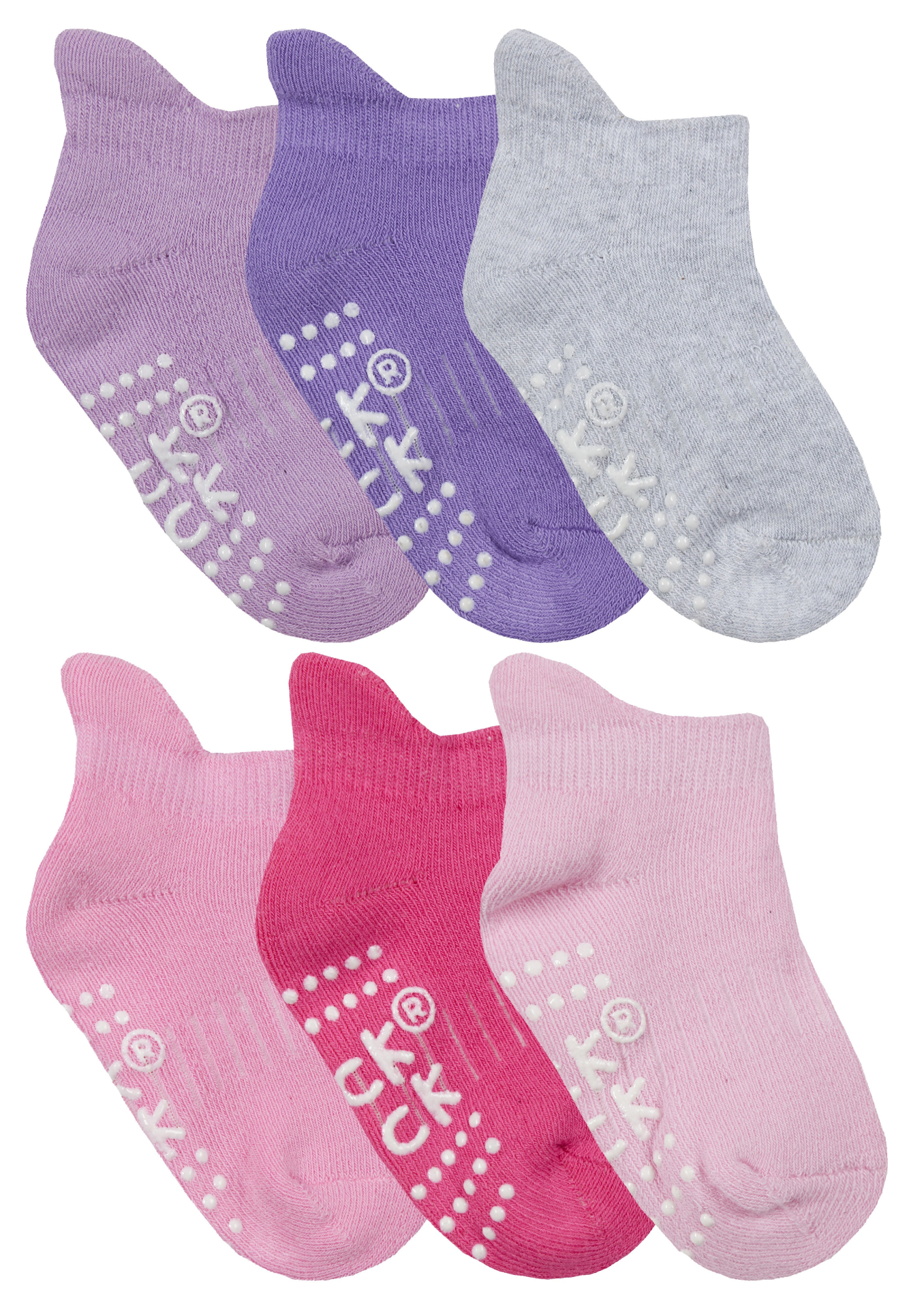 12 Pairs Baby Trainer Cotton Socks with Grips