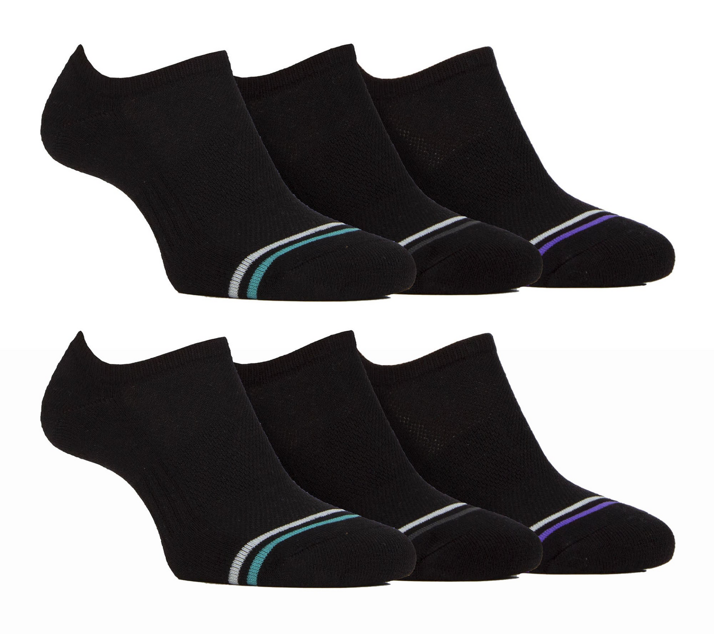 6 Pack Mens Bamboo Invisible Socks