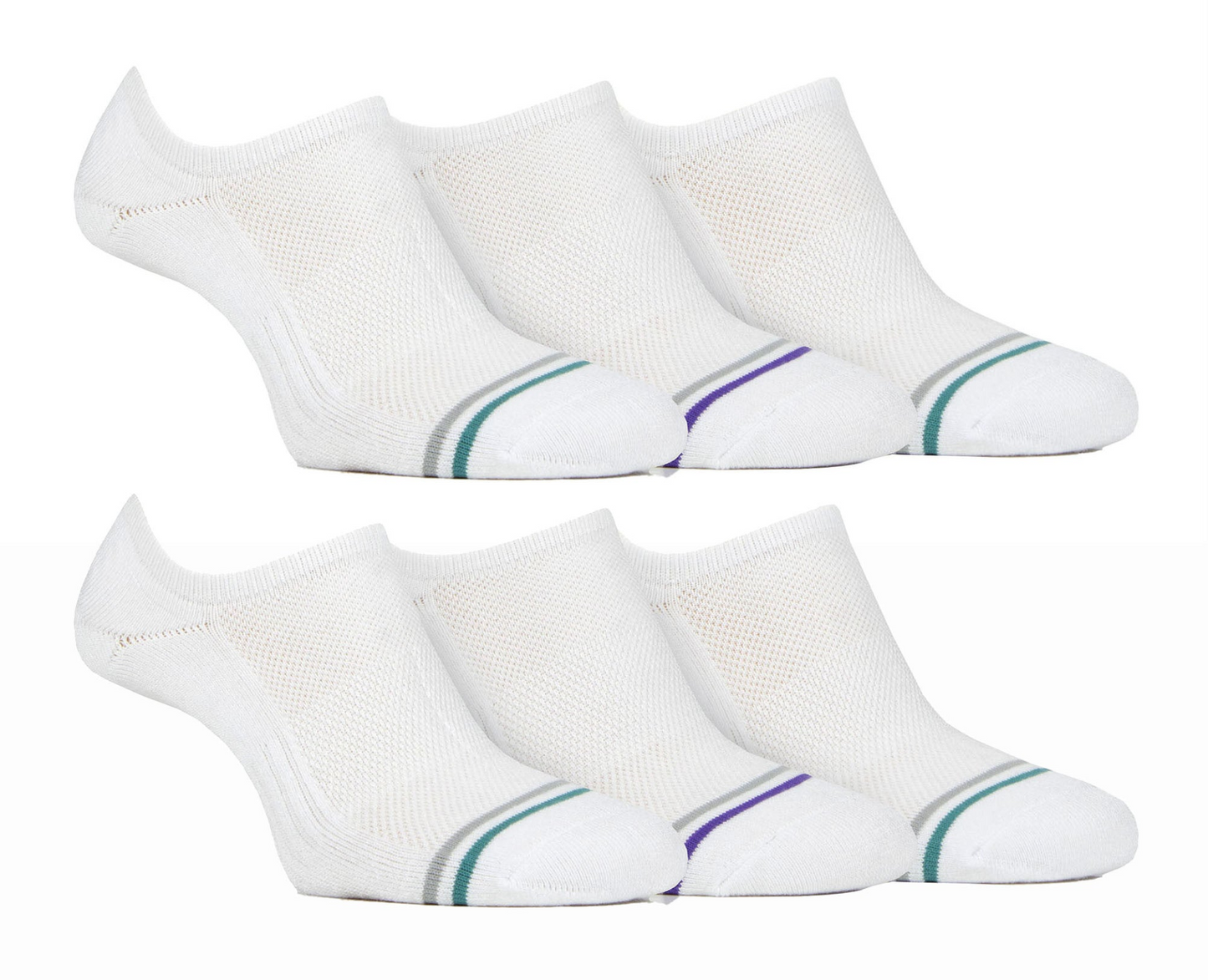 6 Pack Mens Bamboo Invisible Socks