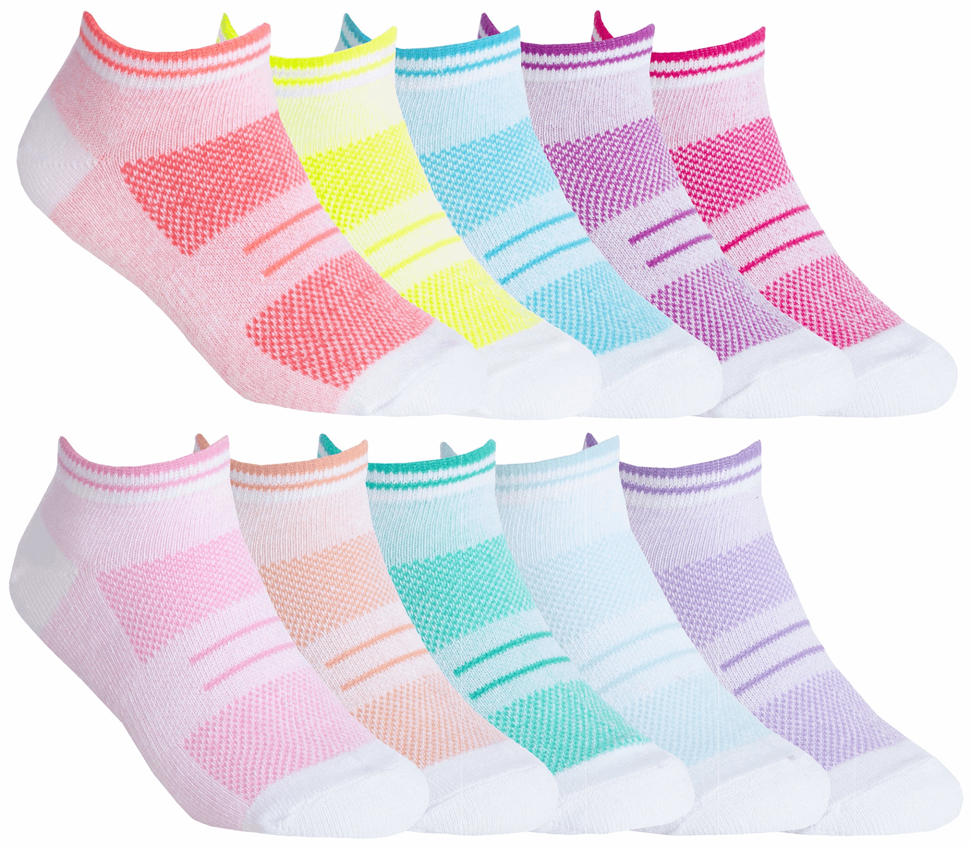 10 Pairs Girls Low Cut Socks | Kids Trainer Socks