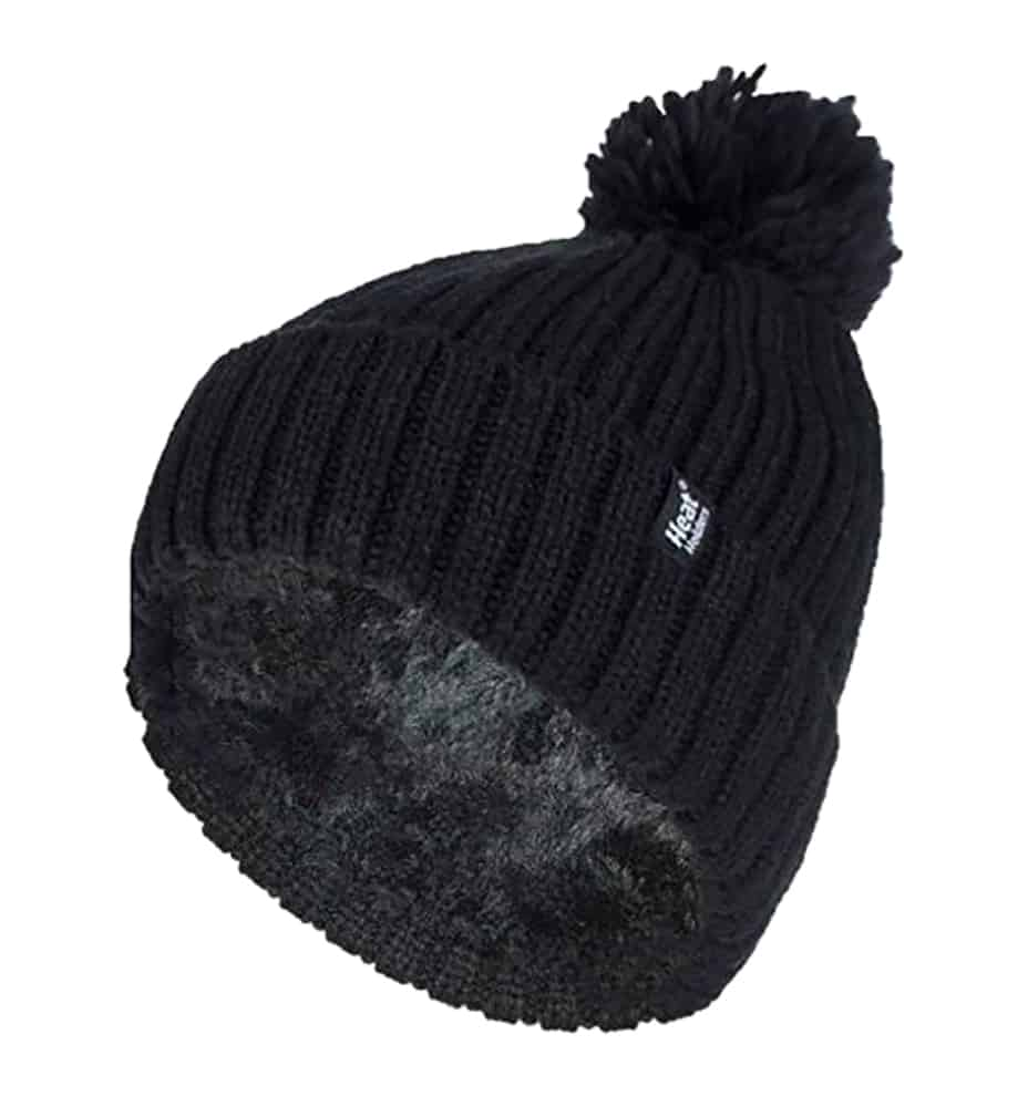 Ladies Ribbed Cuffed Thermal Pom Pom Bobble Hat