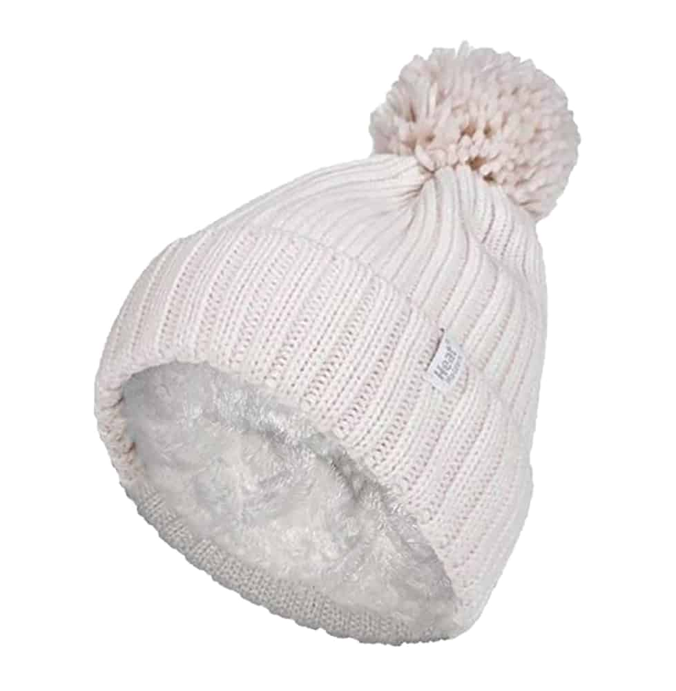 Ladies Ribbed Cuffed Thermal Pom Pom Bobble Hat