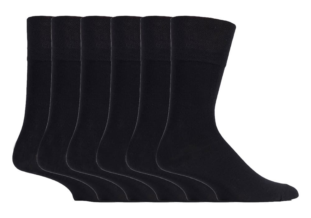 6 Pairs Mens Non Elastic Loose Top Bamboo Socks