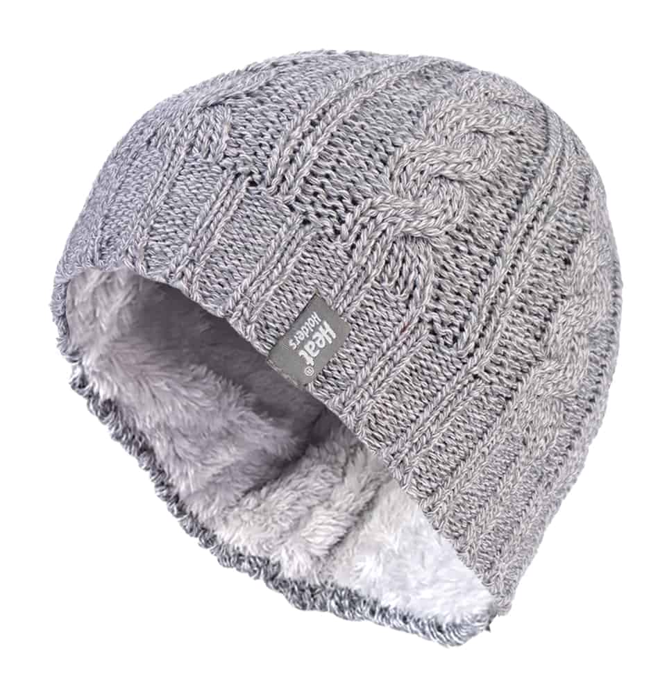 Ladies Cable Knit Thermal Fleece Lined Winter Hat