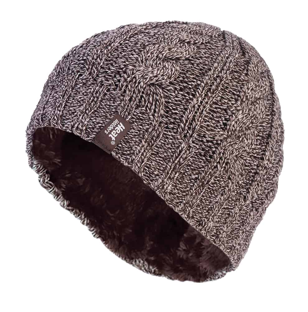 Ladies Cable Knit Thermal Fleece Lined Winter Hat