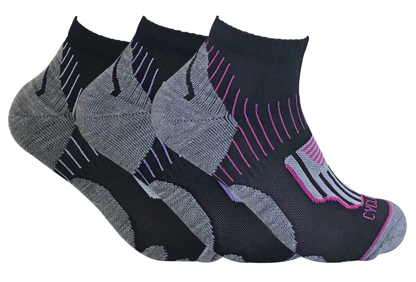 3 Pairs Ladies Anti Sweat Ankle Cycling Socks