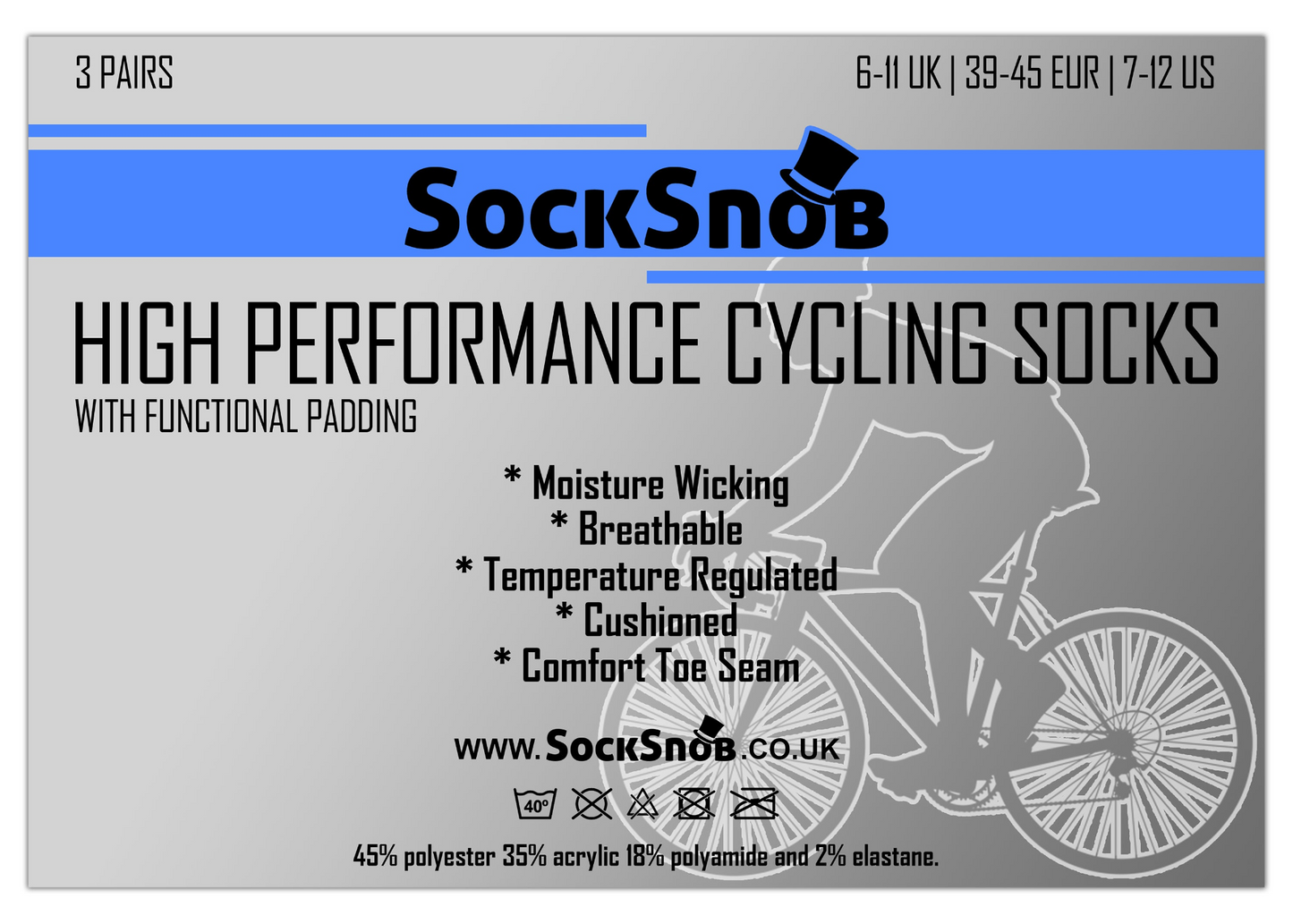 3 Pairs Mens Anti Blister Ankle Cycling Socks