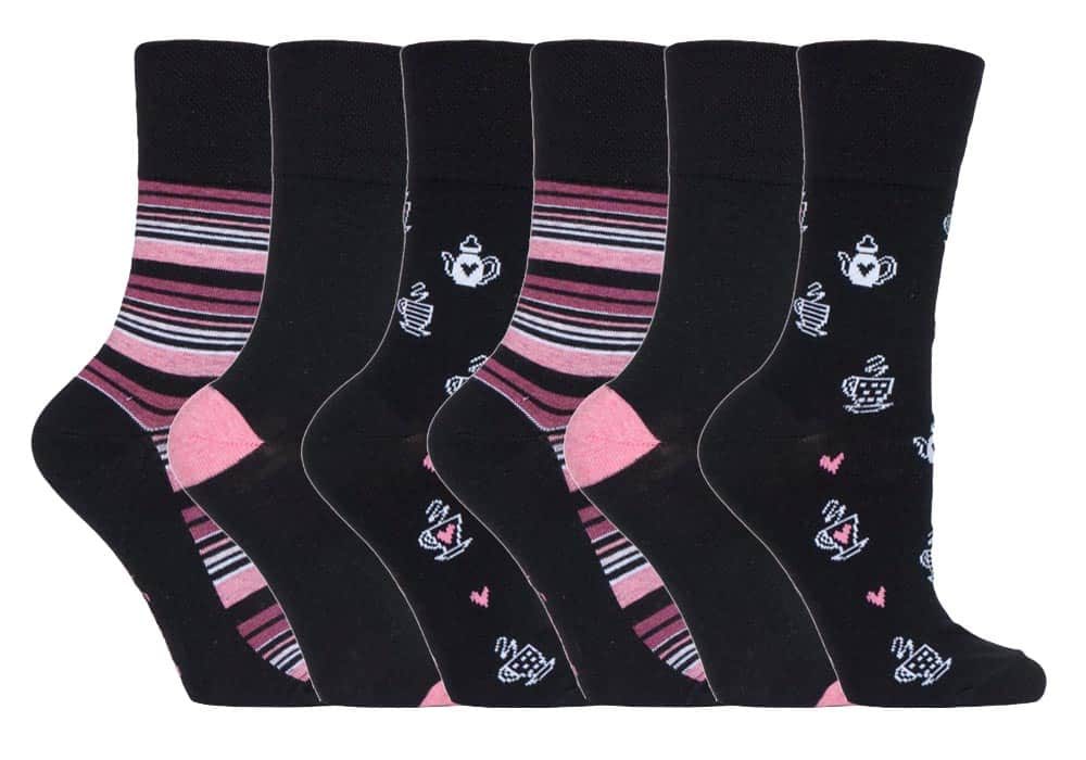 6 Pairs Ladies Non Elastic Socks 4-8 UK