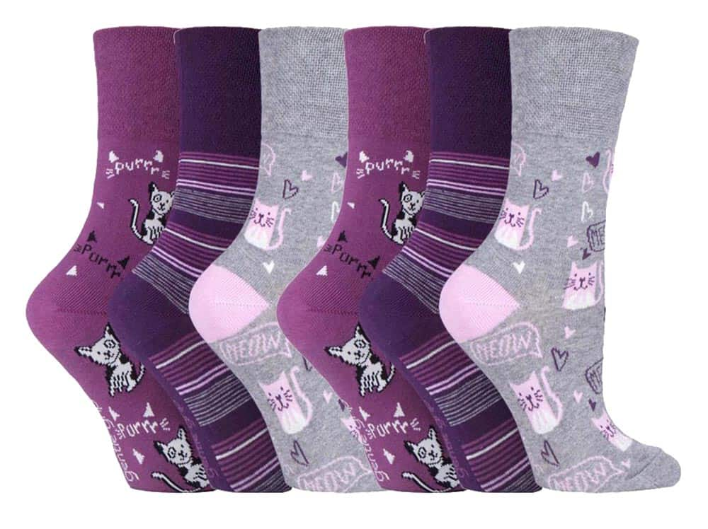 6 Pairs Ladies Non Elastic Socks 4-8 UK