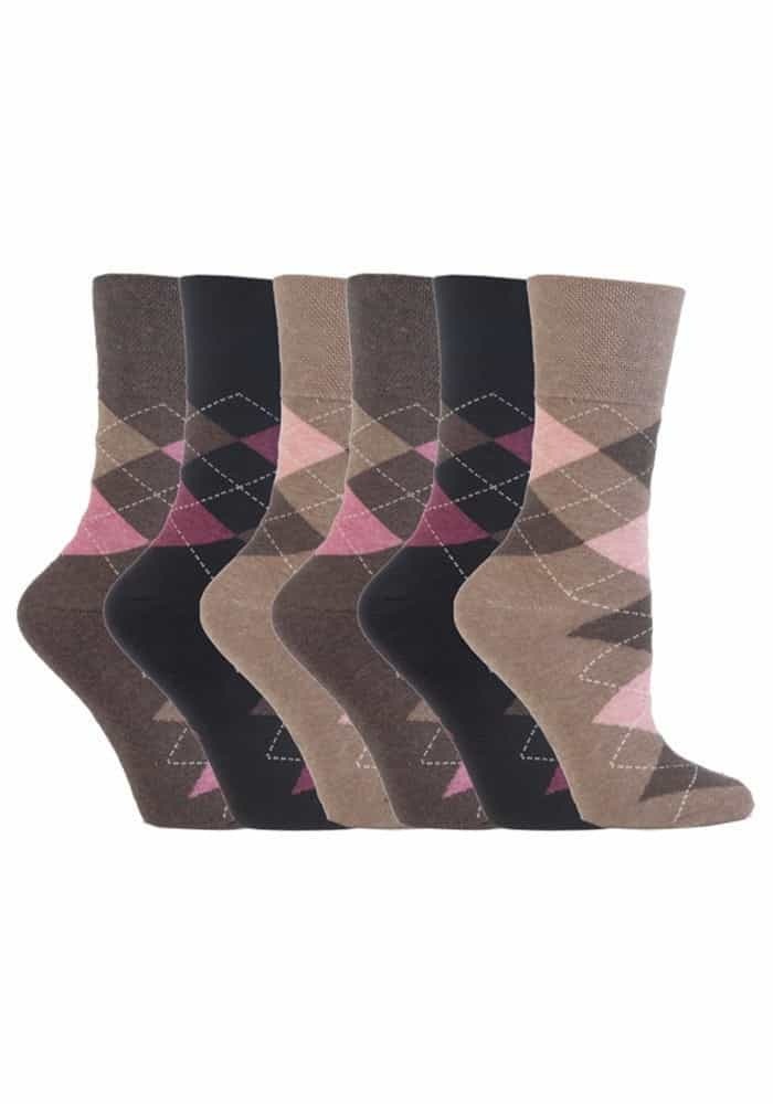 6 Pairs Ladies Non Elastic Socks 4-8 UK