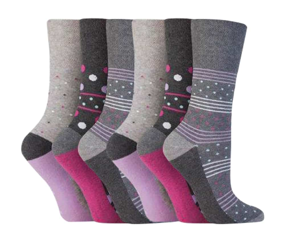 6 Pairs Ladies Non Elastic Socks 4-8 UK