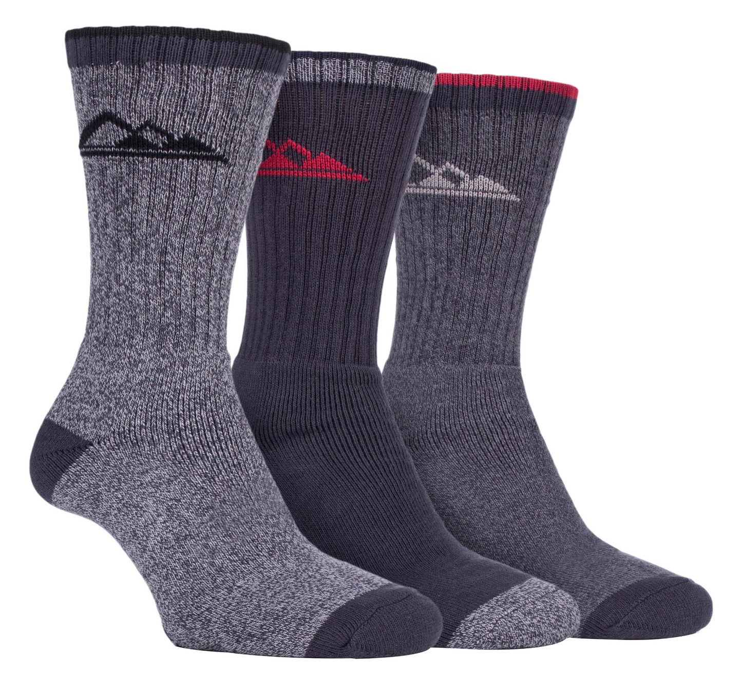 3 Pairs Mens Lightweight Cotton Rich Hiking Socks