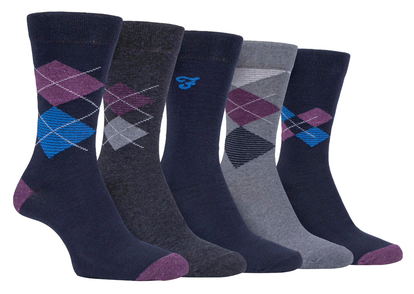 5 Pairs Mens Classic Patterned Cotton Dress Socks