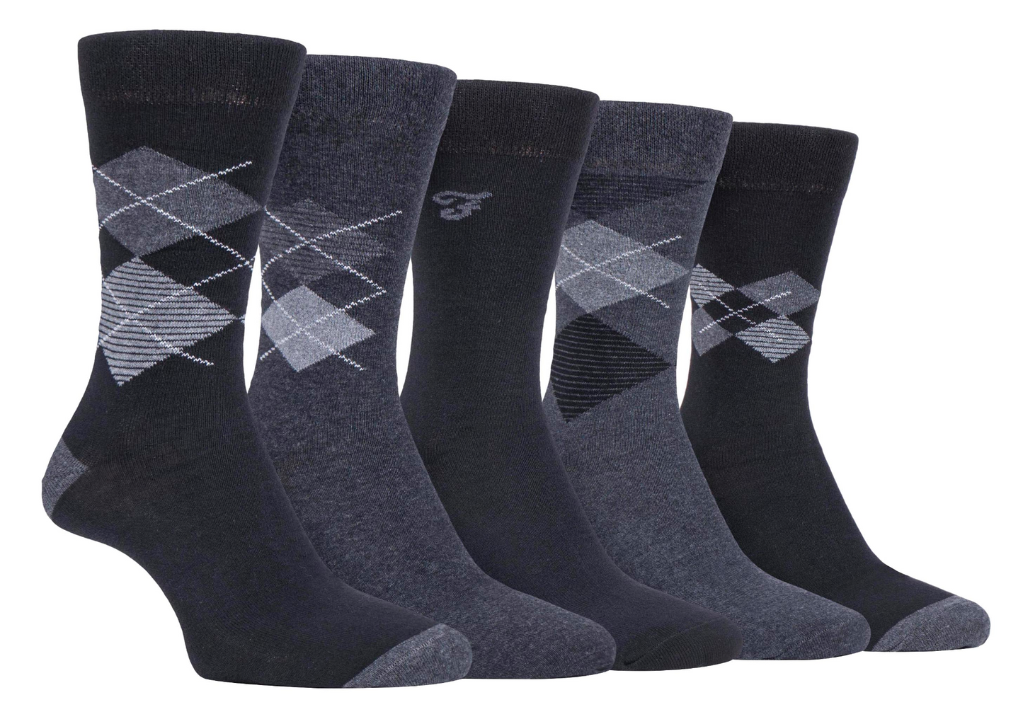 5 Pairs Mens Classic Patterned Cotton Dress Socks